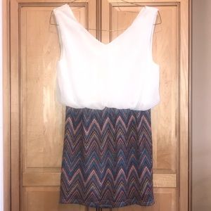 Caprices Dress with White Draped Top